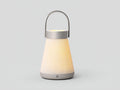 Lampada da scrivania 20×20×34 cm - beige e argento - diffusore luminoso con maniglia per camera da letto