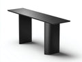 Console 180×42×80 cm - legno nero satinato - piano sottile con sostegni a pannello curvo per Camera Da Letto