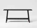 Console 122×36×78 cm - legno nero - ripiano basso e struttura inclinata per camera da letto
