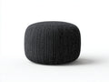 Pedale cilindrico 58×58×45 cm - tessuto nero con trama bianca - seduta compatta per Camera Da Letto