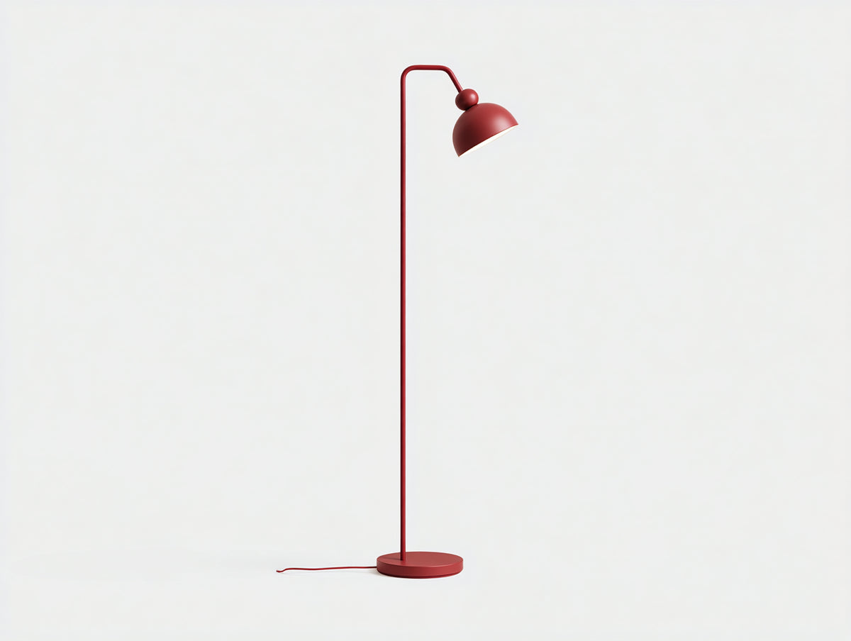 Lampada Da Scrivania 42×30×158 cm - metallo rosso opaco - stelo verticale con paralume orientabile per Camera Da Letto