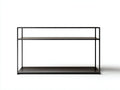 Console 115×32×80 cm - metallo nero - profilo sottile con vano aperto per camera da letto