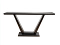 Console 132×40×78 cm - legno nero - base centrale a V per camera da letto