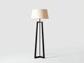 Lampada Da Scrivania a treppiede 48×48×155 cm - metallo nero e paralume avorio - luce diffusa per Camera Da Letto