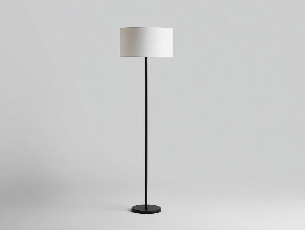 Lampada Da Scrivania a stelo 40×40×168 cm - nero e bianco - paralume cilindrico per camera da letto