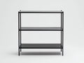 Console 90×34×100 cm - acciaio nero satinato - formato verticale a tre livelli per Camera Da Letto