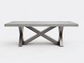 Console 160×45×78 cm - piano effetto cemento grigio e base in legno grigio - supporto incrociato per Camera Da Letto