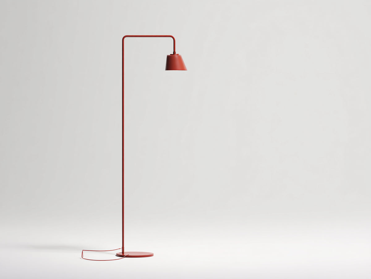Lampada Da Scrivania 52×28×160 cm - metallo rosso mattone - paralume conico sospeso per Camera Da Letto